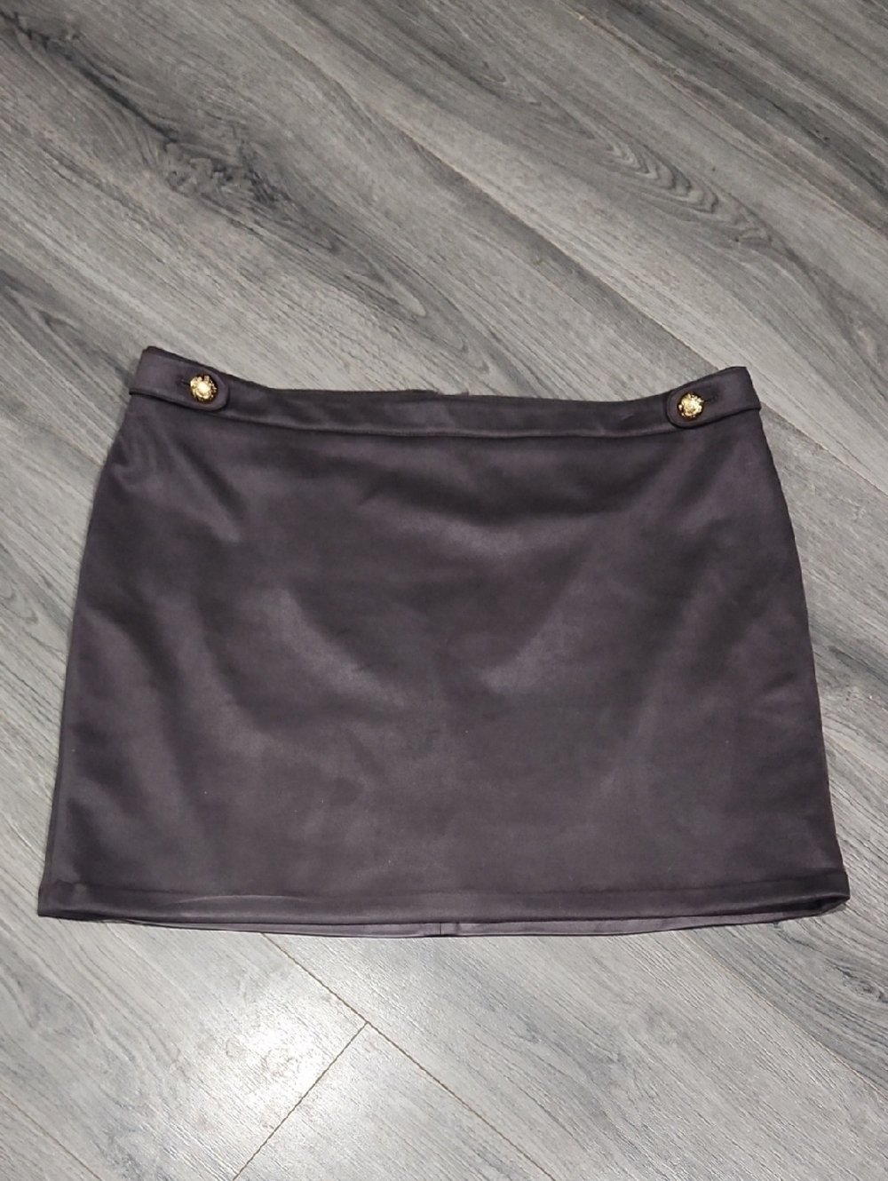 White House Black Market Faux Charcoal Mini Skirt